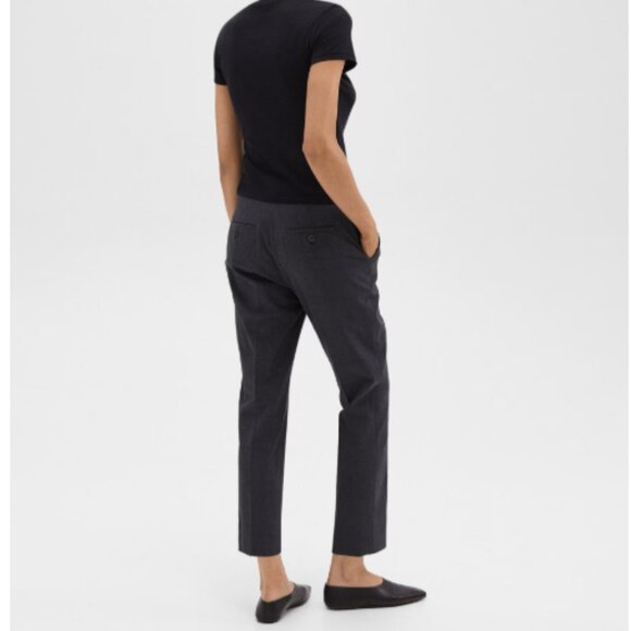 Theory Dark Grey Wool Mini Houndstooth Treeca Pant in Size 8 - Picture 3 of 9